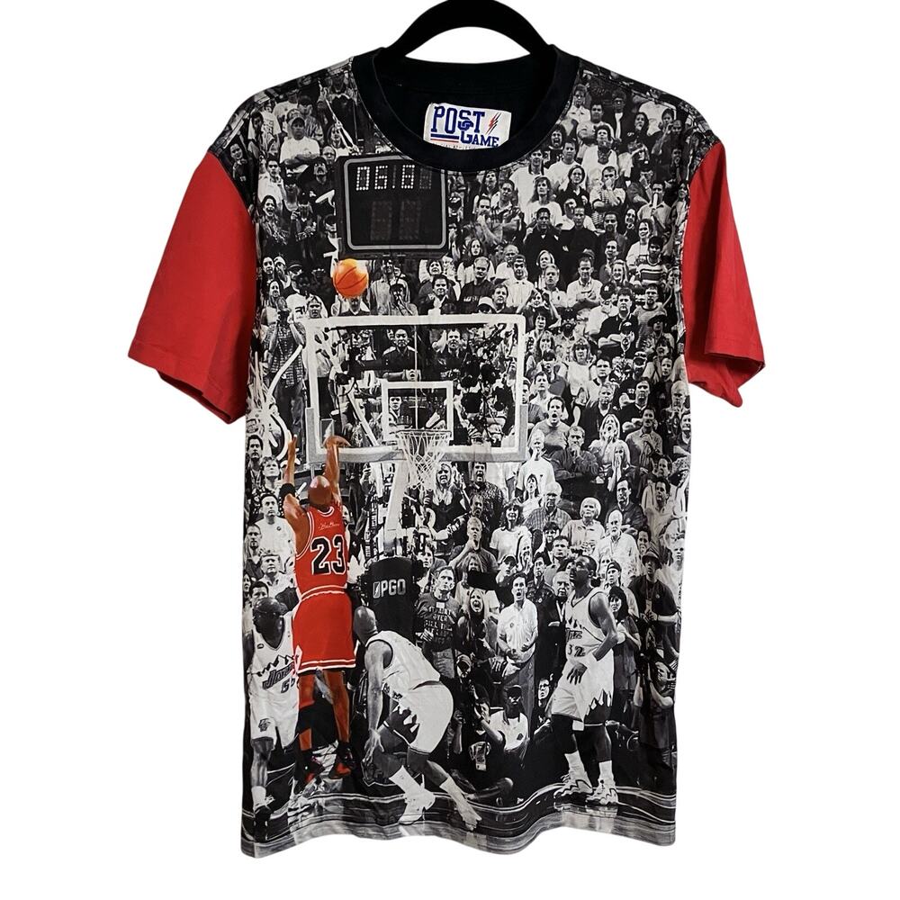Post Game The Last Shot T Shirt Michael Jordan Chicago Bulls Graphic Tee Size S
